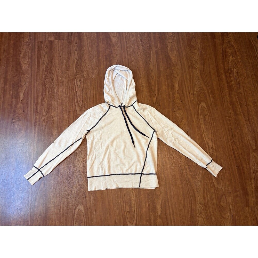 Rag & Bone Shannon Hoodie Women’s Small Beige 100% Merino Wool Lightweight crop